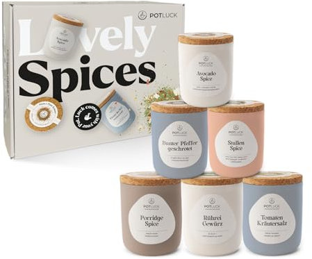 POTLUCK | Breakfast Club 6er Set | Gewürzmischungen im Keramiktopf | Vegan, glutenfrei und mit natürlichen Inhaltsstoffen