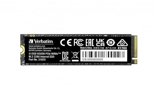 Verbatim VI5000 512GB SSD M.2 PCIe Gen4 NVMe Internal Gaming SSD - Solid State Drive
