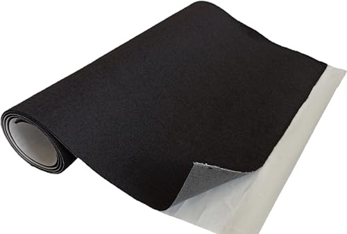 TAPHICEROS Rotolo Di Tessuto In Feltro Autoadesivo, Nero, 250cm x 150cm 2mm, Materiale Di Imbottitura, Venduto Al Metro, Tessuto Di Rivestimento Per Interni Per Artigianato, Auto, Fai Da Te
