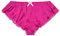 Satini Satin tiefangesetzte Passform Leibhöhe Geriffelte French Knickers Sissy Slips Höschen Unterwäsche (Leuchtendes Rosa - Weiß, M)