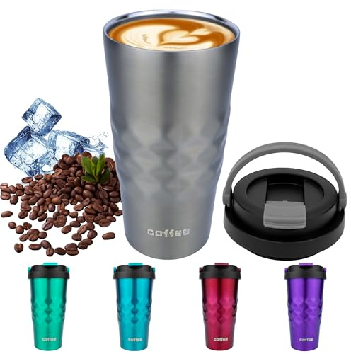 Disoza 500 Ml Termomugg Coffee To Go Kaffemugg Termomugg Resekaffemugg Kaffemugg To Go Grå Termomugg Med Lock Termokaffemugg Termokopp Drickmugg Med Lock