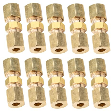 GIONAR Kit de 10 conectores de freno de cobre cromado – Conector de conducciones de freno para manguera de 4,75 mm – Conector de línea de freno duradero