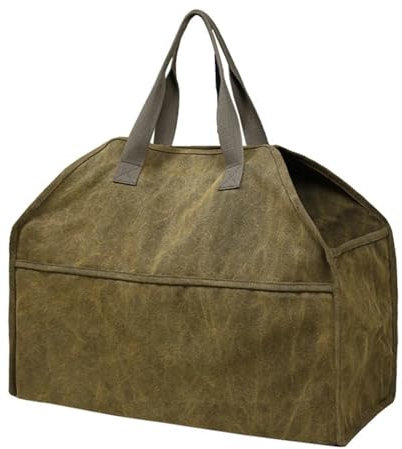 Borsa portalegna Porta legna da ardere in tela, resistente, organizer portatile per esterni, per caminetto Cesto Portalegna