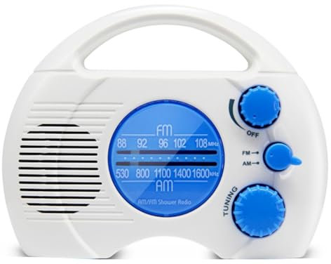 Sirxlevcy Nueva Radio Portátil para Ducha de 4 Niveles, Resistente Al Agua, Miniradio Am FM, Radio para Baño con Tarjeta Enchufable