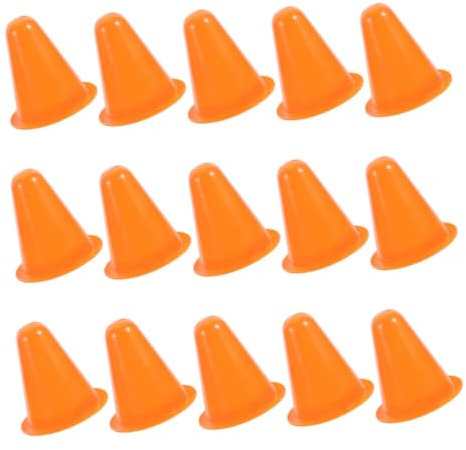 Toddmomy 15 Piezas de Patinaje sobre Ruedas práctica Rodillos de Colores en línea Cono Marcador de Patinaje a Prueba de Viento Conos de plastico Educación física Orange