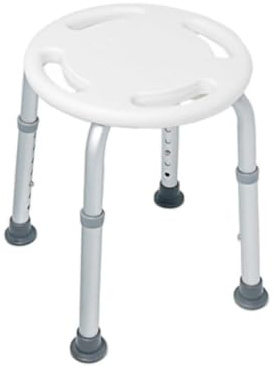 MAS QUE AYUDAS – Taburete de Baño con Asas, Regulable en Altura 35,5-50,5 cm, Antideslizante, Banqueta para Bañera y Ducha, Aluminio Ligero, Peso Máximo 136 kg, Fácil Montaje