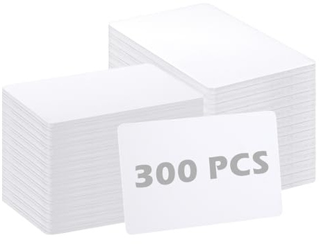 YKUKIZEE 300PCS Blank White PVC ID Card CR80 Business Printable Plastic