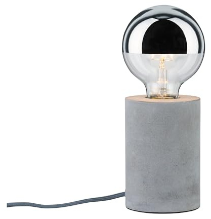 Paulmann 79621 Neordic Mik Tischleuchte rund max. 1x20W Tischlampe für E27 Lampen Nachttischlampe Grau 230V Beton ohne Leuchtmittel