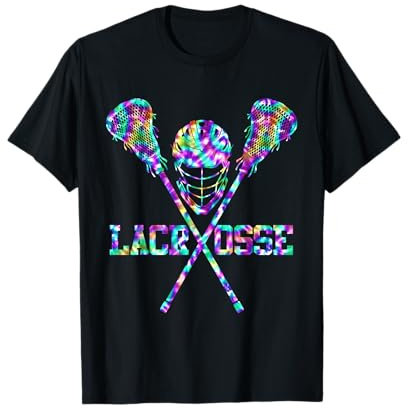 Lacrosse Tie Dye for Men Women Girls Boys Lax Helmet Sticks T-Shirt