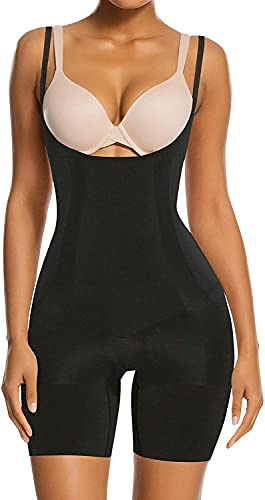 SHAPERX Donna Body Contenitivo Stringivita Modellante Dimagrante Snellente Bodysuit Intimo Guaina Contenitiva Shaper Shapewear Addominale Compressione Bustino, UK-SZ2490293-Black-S