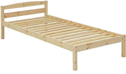 Bett Fichte massiv Natur unbehandelt 90x200 mit Kopfteil