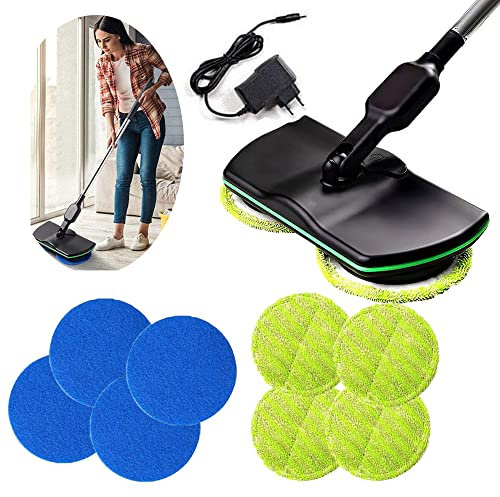 WWFF Balai Electrique Sans Fil Rechargeable，Balai Serpillere Professionnel,Duo Spinner Balai Motorisé，Duo Spinner，Balai Lave Sol，éLectrique Universelle Sans Fil Pour Le Nettoyage Des PoignéEs De Sol.