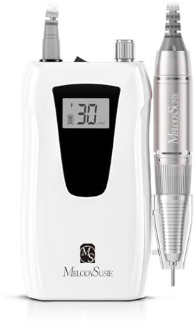 MelodySusie Ponceuse pour Ongles Professionnelle, Lime à Ongles Électrique Rechargeable 30000 tr/min, SC320D Ponceuse à Ongles Sans Fil pour Ongles en Gel Acrylique, Manucure et Pédicure, Blanc