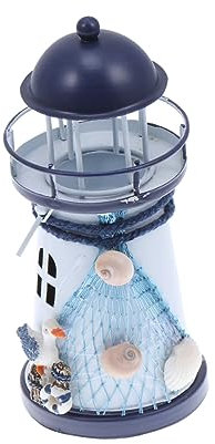 AOKWAWALIY Leuchtturm, Kerze, Teelicht, Kerzenhalter, Miniatur-Leuchtturm, Metallhalter, Statue, Küste, Laterne, nautische Dekoration, Meer, kleine, Haushalt