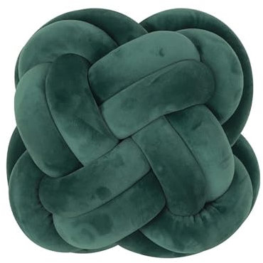 PTKG Knotenkissen,Weiche Knoten-Ballkissen,Weiche Geknotetes Kissen,Kissen Knoten Ball Kissen Dekor Bett Zimmer,Knotenkissen Wurfkissen,Dark Green,30cm