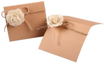 KOMBIUDA Lot De 10 Marque-places En Jute Avec Fleurs Pour Table Dinvités Décoration Chic Pour Mariage Anniversaire Événement