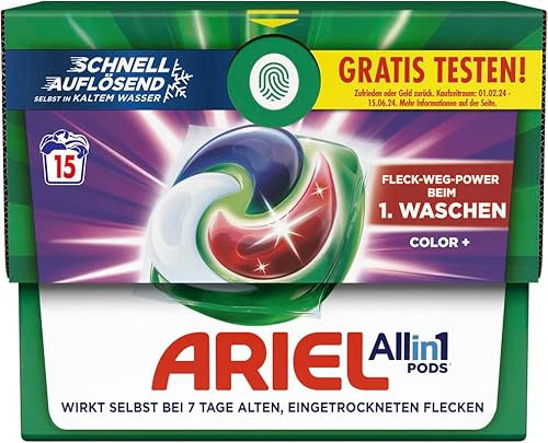 Ariel Colorwaschmittel All-in-1 Pods, 15 Waschladungen