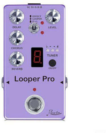 Oniissy Rowin Looper Pro Digitales Effektpedal mit Looper Delay Chorus Tuner Reverb, Erstellen Sie einzigartige Looping-Muster, E-Gitarren-Loop-Pedal für Gitarren, Bass-Tastatur, verbesserte