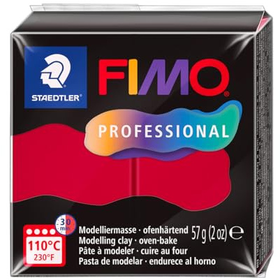 STAEDTLER 8040-29 ST, modelleringsmassa Fimo Prof 57 g karmin, standard