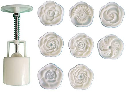 Pocoiau Timbres À Gâteau Lune en Plastique Bricolage Moules À Gâteau Lune en Forme Fleur Prunier Fabrication À Main pour Le Festival Mi-Automne 50g