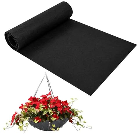 TWSOUL Fabric Liner,Felt Planter Liner Roll Non Woven for Large Veg Trough Outdoor Raised Bed PlanterLiner Non Woven,Black Vegetable Trugs Herb Planter Liner,Heavy Duty Plant Grow Bags -160cm x 290cm