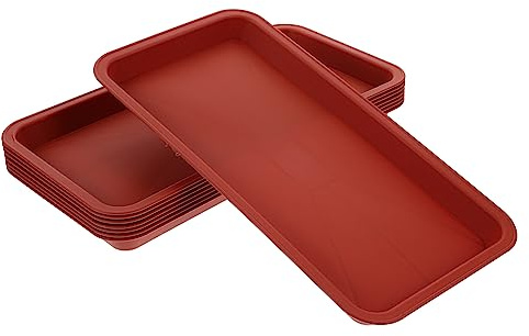 Toyvian 8 Pièces Bac à Fleurs Rectangulaire Plastique Réutilisable pour Pots de Plantes Support Débordement