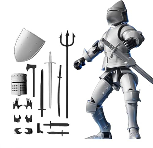 Jukeoiu Figuras de acción – Figura decorativa de escritorio | Decoración de mesa modelismo para niños y adultos, juego de construcción flexible medieval