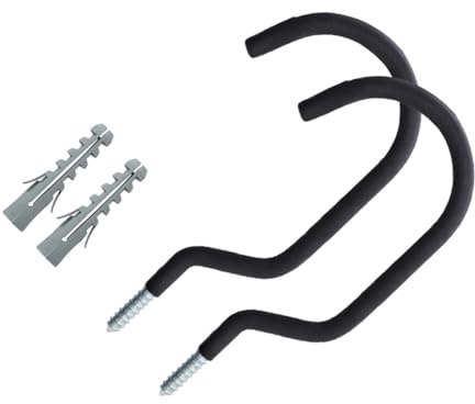 OSALADI 2 Sets Heavy Duty Bike Wall Hanger Hooks with Expansion Screws for Vertical Bicycle Storage Space-saving Mounts for Garage Shed Kitchen Bathroom Walls