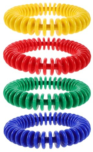 Gogogmee Lot de 4 Anneaux de Plongée en Plastique Souple Multicolores pour Entraînement Aquatique Garçon et Filles Jouets de Piscine Sécurisés et Légers pour Activités sous-Marines