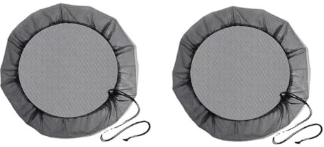 Opatiny Cubierta de red para cubo de lluvia con cordón de cordón, paquete de 2 tapas de malla transparente, barriles de lluvia de diámetro pequeño, para cubo de agua para protección contra la suciedad
