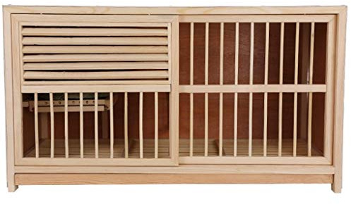 Bird Villa with Egg Tray, Outdoor Creative Shutter Aviary, Natural Pine Pigeon Cage, (Natural-90cm)