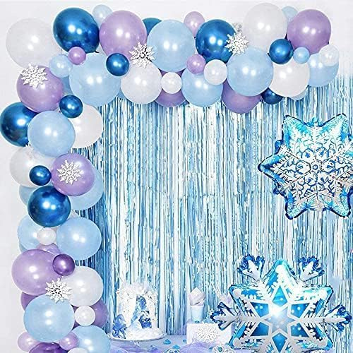 79 globos con motivos de copos de nieve — Globos de aluminio para fiestas de cumpleaños — Decoración temática de invierno
