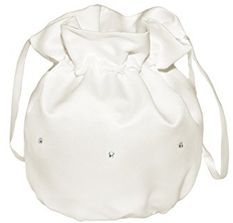 Flora Bridesmaid Bridal Handbag/Girl Holy Communion Dolly Bag,diamante (IVORY)
