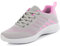 Women Lightweight Athletic Trainers Mesh Running Walk Fitness Gym Sport Shoes,Grey Pink,3UK