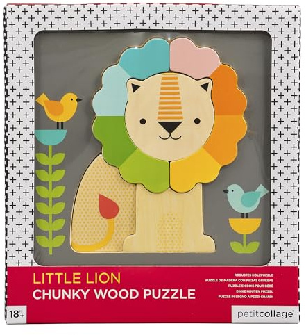 Petit Collage PTC317 Chunky Wooden Tray Lion Puzzle, Multi