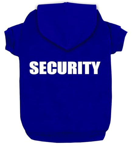 Izefia Ropa para Perros Sudadera con Capucha Security Suéter Abrigo de Algodón Polar Cálido para Perros Pequeños Gato Mediano Azul M