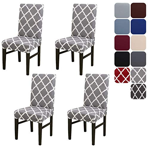 Aisprts Dining Room Chair Covers Slipcovers Set of 4 or 6, Stretch Removable Washable Dining Chair Protector Decoration Cover Seat Slipcover for Hotel,Ceremony,Banquet,Kitchen,Restaurant,Home