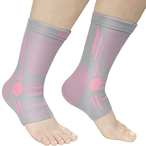 NEENCA Professionell ankelbandage, kompressionsfotbandage (par), ankelbandage för stabilitet Ankelstöd för hälsenan, plantar fasciit, ledvärk, hälsporre, sport