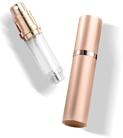 VVGAOGES Perfume Atomiser,Portable Refillable Empty Perfume Spray,Mini Perfume Bottles Empty for Travel 5ml (Rose Gold)