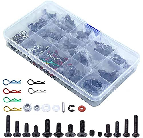 610PCS RC Screws Kit Reapir Tool for Traxxas Tamiya Axial Redcat HPI SCX10 Losi 1/8 1/10 Scale RC Cars Crawler Parts