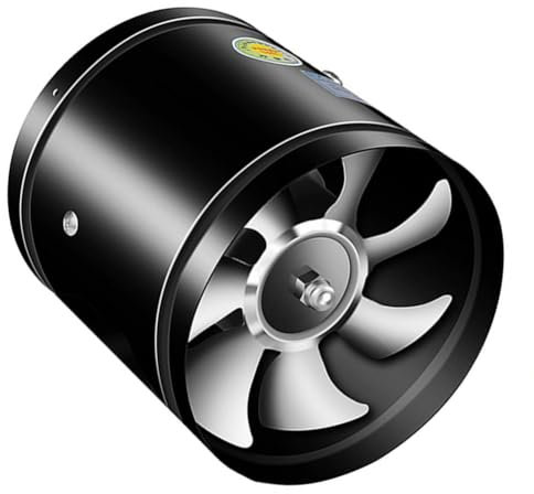 HEIBTENY Powerful Mute Exhaust Fan, 6 Black, 40W, 600m³/h, 7 Blades, Thickened Blades, Low Noise, 2800 RPM, Inline Mount, Pull Chain Control, Indoor Use, Exhausting, Reusable, 46 Vent Size