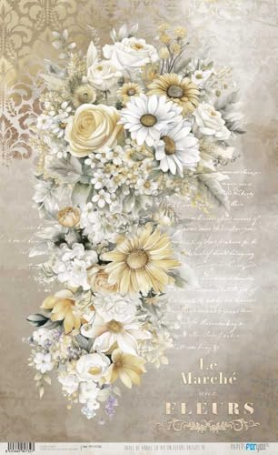 Papers For You Papel de Arroz 54x33 cm 25-30 gr. (La Vie En Fleurs Daisies IV)