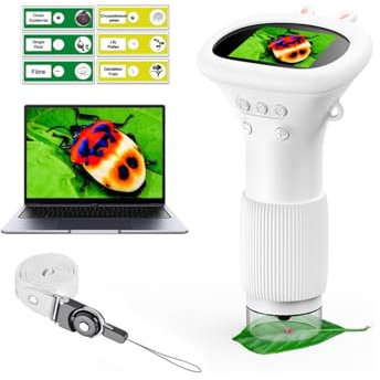 WINWEND Microscope for Kids - Portable Handheld Magnifying Glass for Girls | Mini Digital Microscope for Boys Educational Science Toys | Age 3 4 5 6 7 8 9 10 11 Years Old Kids Christmas Birthday Gifts