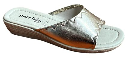 Patrizia Azzi Sandalo donna ciabatta pantofola made in Italy passeggio mare comoda elegante con sottopiede in pelle tomaia in microfibra o pelle ecologica vari colori