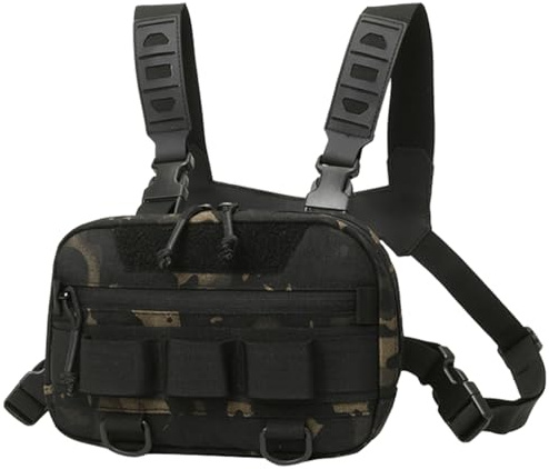 Petto da Pesca - Grande Apertura Pettorale, Attrezzatura Multifunzionale | Zaino Con Rete Posteriore, Borsa Portatile, Gilet per Uomini