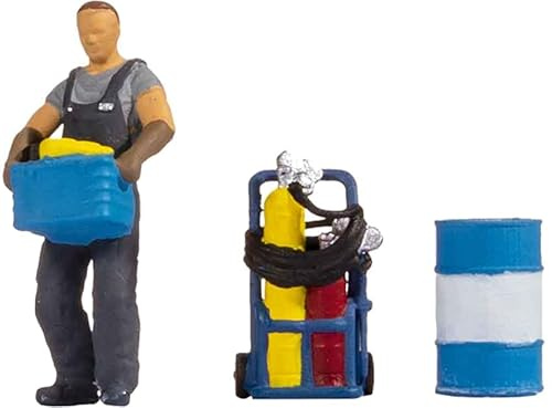 Noch Tiny-Scenes « Au Travail », avec Figurines de modélisme, scène réaliste pour échelle H0, Parfait pour Les dioramas et Les Trains Miniatures