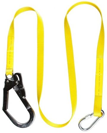 LeeQinersw Safety Lanyard Rope 1.8m Safety Rope Restraint Lanyard with Carabiner Safety Harness Line Protection Harness for Suitable for Construction, Caving Climbing, Working at Heights
