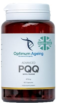 OptimumAgeing Taurine Supplement UK 60 x 470mg | Made in UK & Third Party Tested | Supports Well-Being, Cognitive Function & Energy Taurine Capsules | Slow-Release & Gluten-Free Supplements