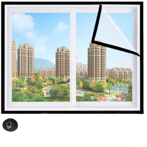 Isolation de fenêtre en film PE coupe-vent avec forte adhérence, design transparent, imperméable, élastique, résistant aux déchirures et efficace pour l'étanchéité du froid et de la poussière en hiver