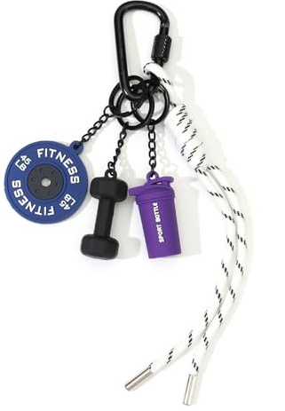 Nymora Portachiavi Uomini - Mini Bilanciere Kettlebell Portachiavi Fitness, Blu-Viola, Regalo Sportivo Ideale per Personal Trainer & Fans